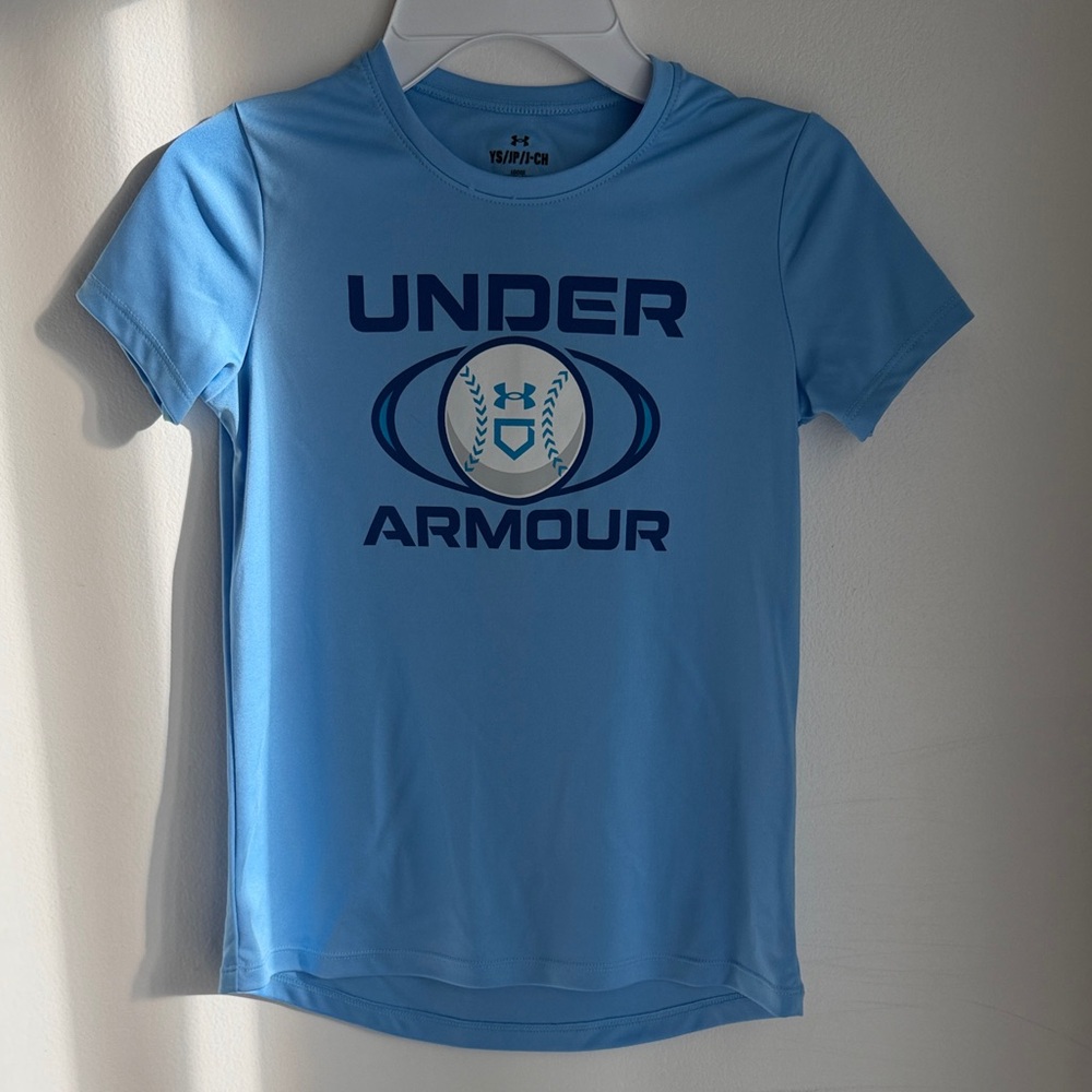 Under Armour girls Light Blue Graphic Performance Tee